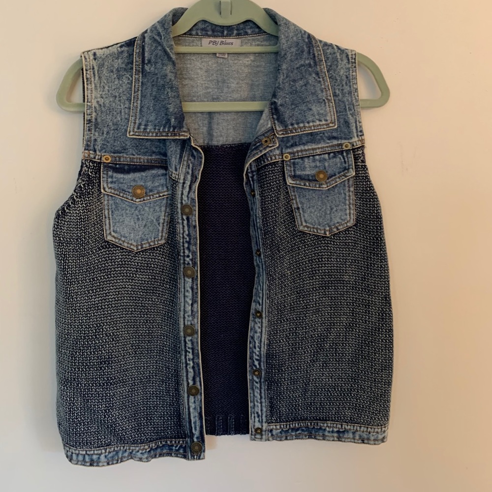 PBJ Blues Denim and Knit Vest